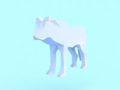 Low poly wolf origami Free low-poly 3D model