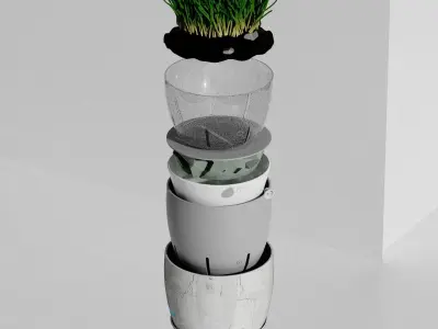 Flowerpot with valve Free 3D model