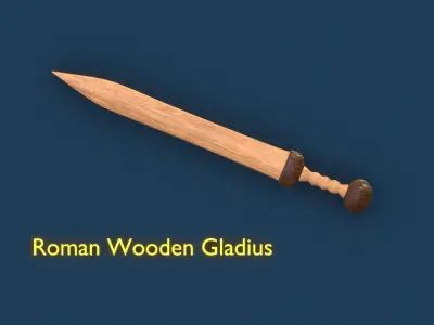 Roman Wooden Gladius Low-poly 3D model