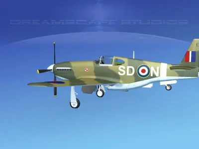 North American Mustang X RAF V10 3D model