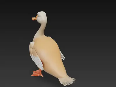 Brown Duck 3D Model Basic - Low Poly Simple Low-poly 3D model