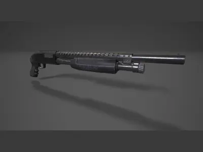 Mossberg Shotgun - PBR Weapon and Game Ready Low-poly 3D model