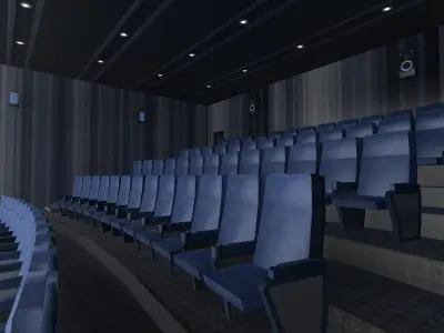 Modern Cinema Hall 08 Low-poly 3D model