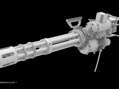M134 Minigun Clean Low-poly 3D model