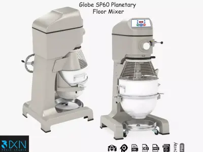 Globe SP60 Planetary Floor Mixer 3D model
