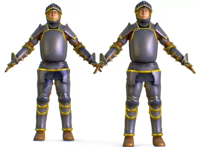 Subdivision 3D Men The Heavy Knight Low-poly 3D model