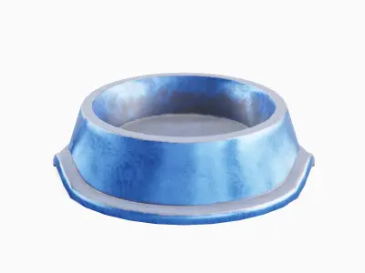 Metal Dog Bowl 04 Low-poly 3D model