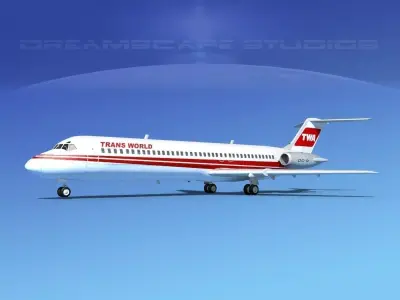 Douglas DC-9-40 Trans World 2 3D model