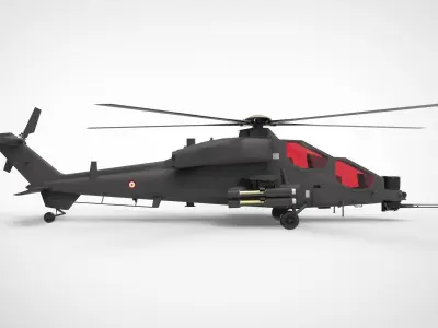 Agusta A129 Mangusta black matte 3D model