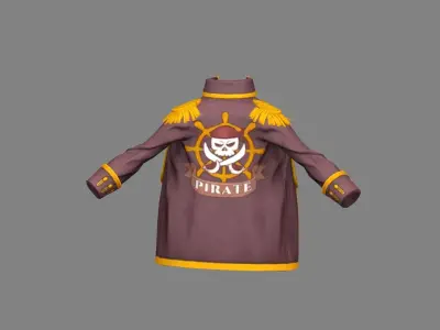 Cartoon pirate captain coat Low-poly 3D model