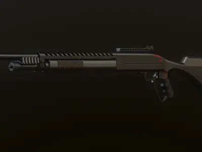 Lever Action Shotgun Low-poly 3D model