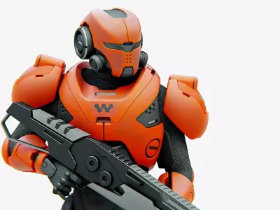 CYBER SOLDIER F-3000   RIGGED 3D model