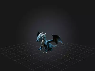 Realistic Storm Dragon Model Low-poly 3D model