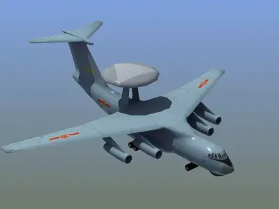 KJ2000 Chinese AWACS Low-poly 3D model