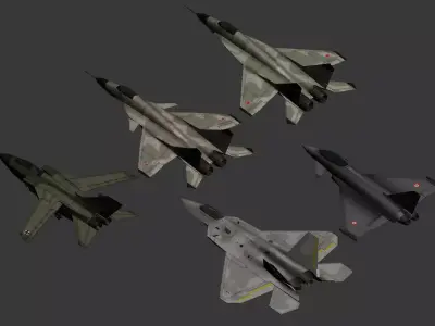 Lowpoly Military Aircrafts Low-poly 3D model