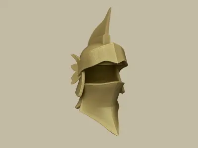 Bronze Knight Helmet - Medieval Character Design Low-poly 3D model