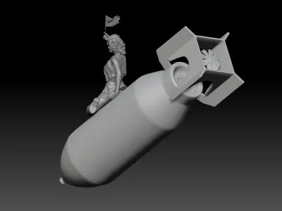BOMB MILITARY PIN UP 3D print model