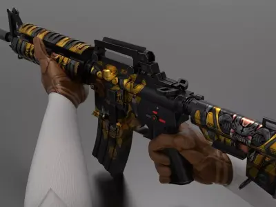 m4 Gun Fps - Tps Low-poly 3D model