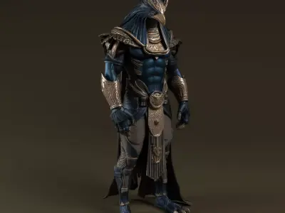 Horus Egyptian Deity Low-poly 3D model