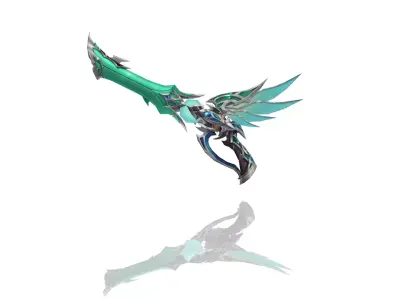 Elven Gun Low-poly 3D model