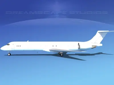 McDonnell Douglas MD-87 Unmarked Cargo 3D model