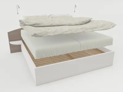 bed with accessories Free 3D model