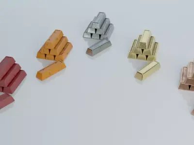 Resources Pack - Ingots Low-poly 3D model