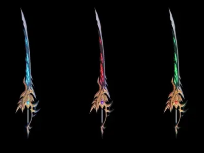 Sacred Katana Low-poly 3D model