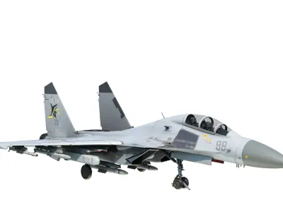 PLAN Shenyang J15D J-15D Shipborne fighter jets Low-poly 3D model