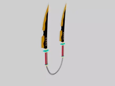 TENGEN BLADE FROM DEMON SLAYER Low-poly 3D model