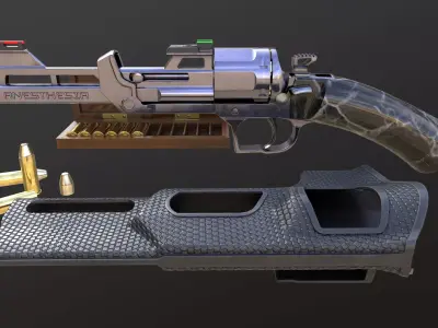 Concept Design Revolver Anesthesia Stainless with Additions Low-poly 3D model