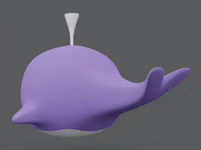 Cartoon Whale Toy 3D model