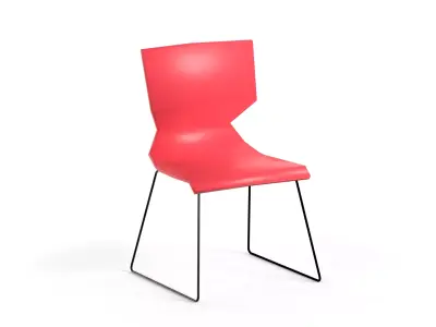 Modern Red Geometric Kids Chair - MorisonDesign 4K PBR Free low-poly 3D model