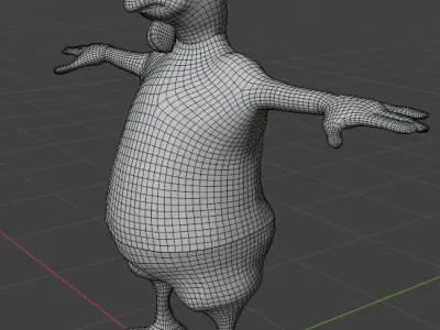 3D Chicken Base Mesh model Low-poly 3D model