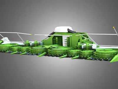 Combine harvester front attachment 3D model