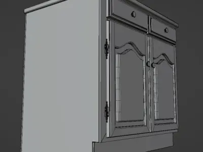 Kitchen Base Cabinet Vintage CL114 Free 3D model