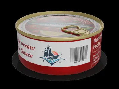 Herrings and herring products Herring in Tomato Sauce Low-poly 3D model