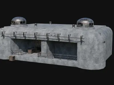 BUNKER MILITARY SHELTER POSTAPO HIDE HOUSE SURVIVAL COLLECTION Low-poly 3D model