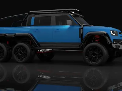 land rover defender 6x6 Free low-poly 3D model