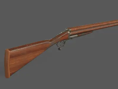 shotgun lancaster Low-poly 3D model