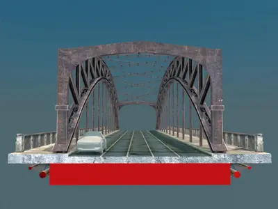 Bridge Muxranski Low-poly 3D model