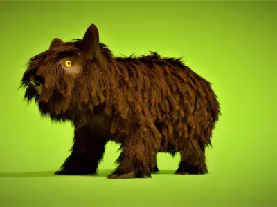 A hairy animal Free low-poly 3D model