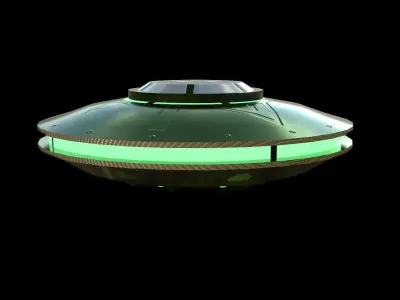 Spaceship UFO A1 - Green - Alien SciFi Vehicle Low-poly 3D model