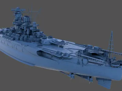 BATTLESHIP YAMATO - Commercial license - 1-200 scale 3D print model