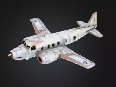 Abandoned Airplane Low-poly 3D model