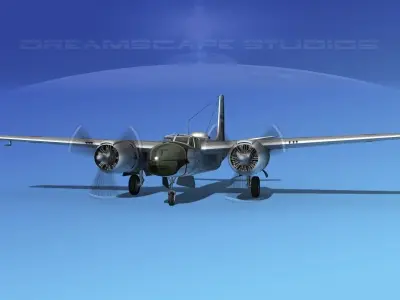 Douglas B-26B Invader France 3D model