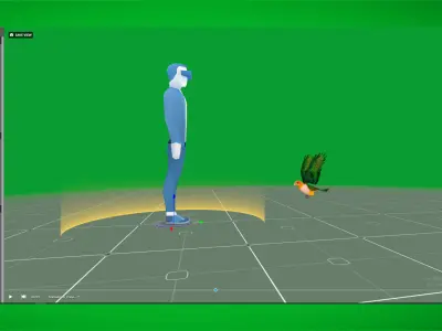 Yellow Thighed Parrot Bird Low-poly 3D model