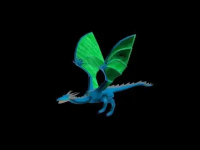 Blue Wyvern Free low-poly 3D model