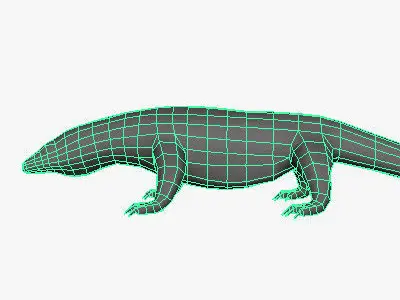 Low Poly Komodo Dragon Low-poly 3D model