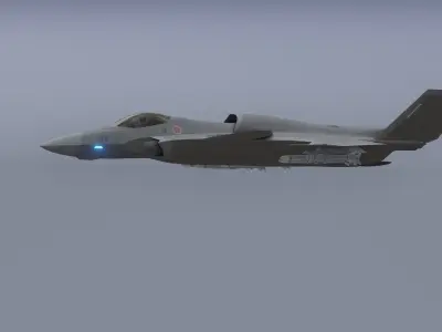 Futuristic Fighter Jet 2099 Low-poly 3D model